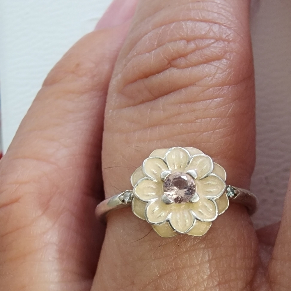 Pandora BLOOMING DAHLIA RING ENAMEL CZ SIZE 48